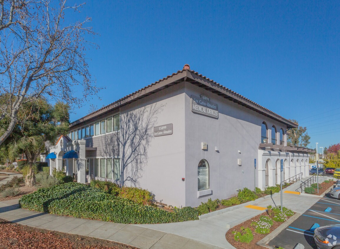 Building exterior corner view with medical offices signage