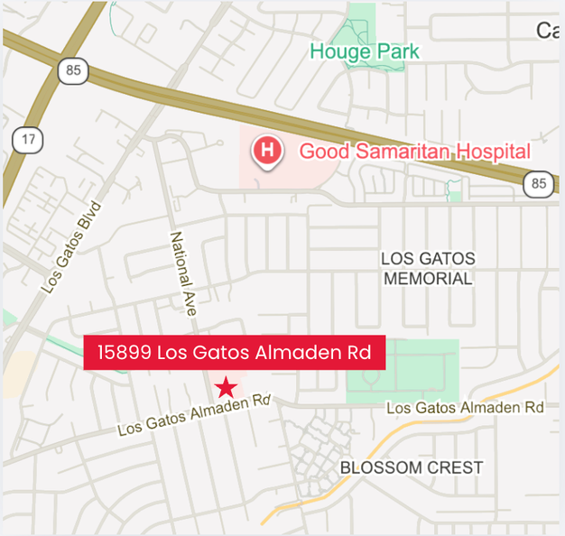 Location map showing 15899 Los Gatos Almaden Rd near Good Samaritan Hospital