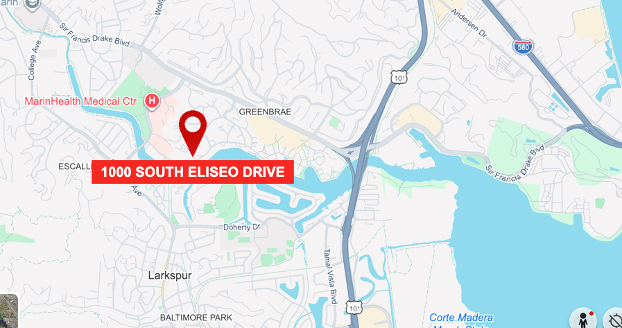 Street map showing the property location at 1000 South Eliseo Drive